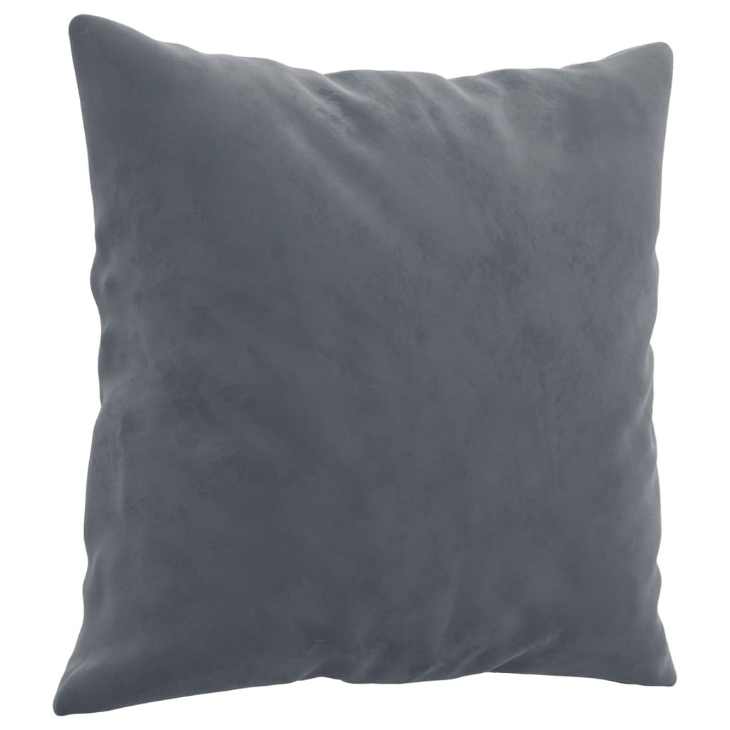 3-Seater Sofa Dark Grey Velvet (100% polyester), metal, textilene