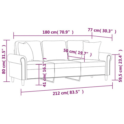 3-Seater Sofa Dark Grey Velvet (100% polyester), metal, textilene