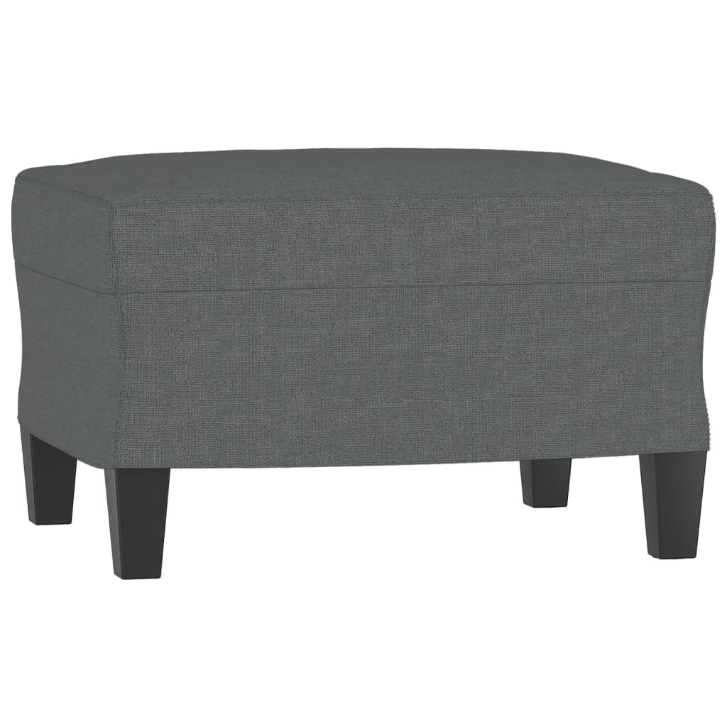 3-Seater Sofa with Footstool Dark Gray