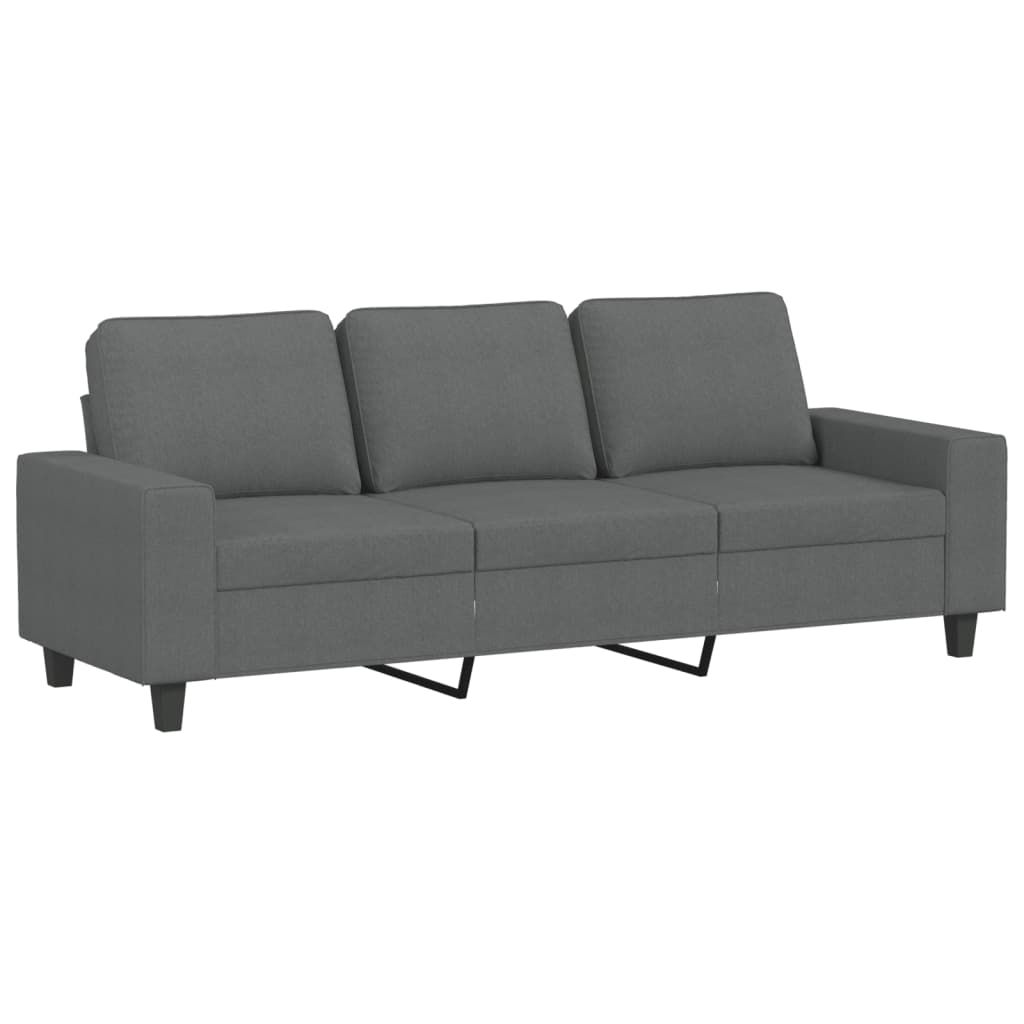 3-seater Sofa With Footstool Dark grey