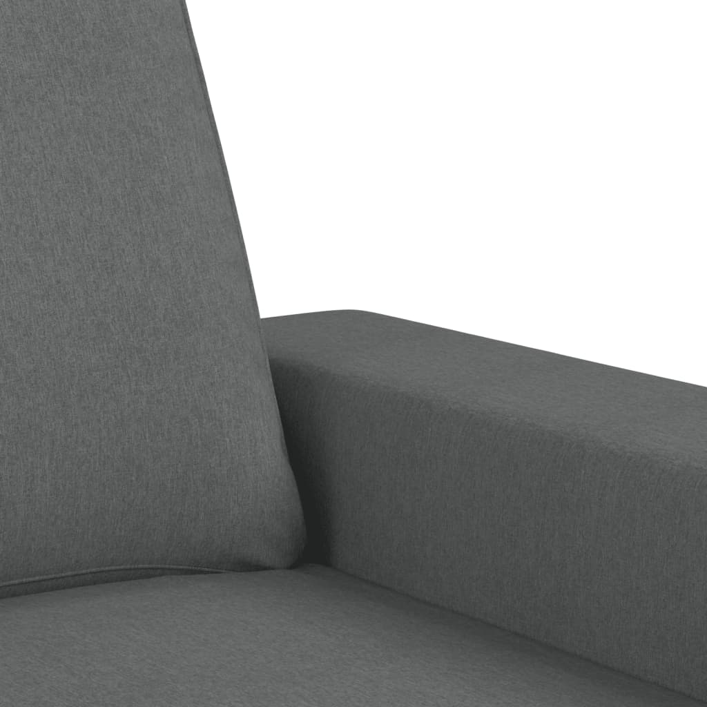 3-seater Sofa With Footstool Dark grey
