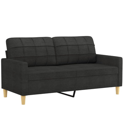 Sofa Set Black Polyester 2-seater Sofa Set Rectangular Modern