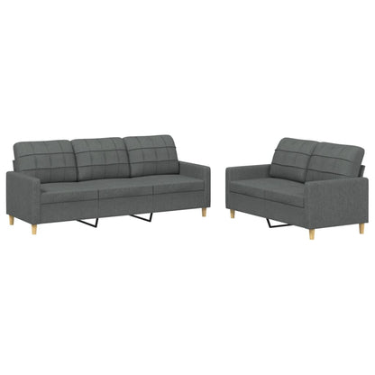 Sofa Set Dark Grey Fabric (100% polyester), metal, textilene, plywood
