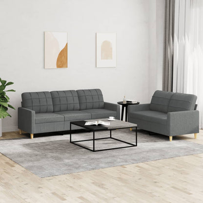 Sofa Set Dark Grey Fabric (100% polyester), metal, textilene, plywood