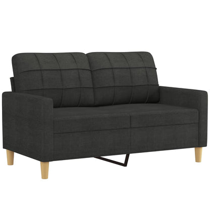 Sofa Set Black Polyester 2-seater and 3-seater Sofa Set