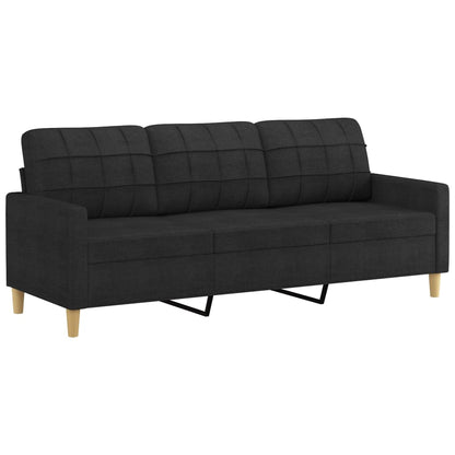 Sofa Set Black Polyester 2-seater and 3-seater Sofa Set