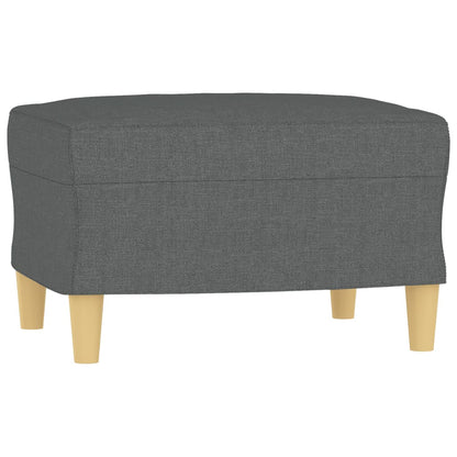 Sofa Set Dark Grey Fabric 2-Seater, 3-Seater, Footstool Sofa Set