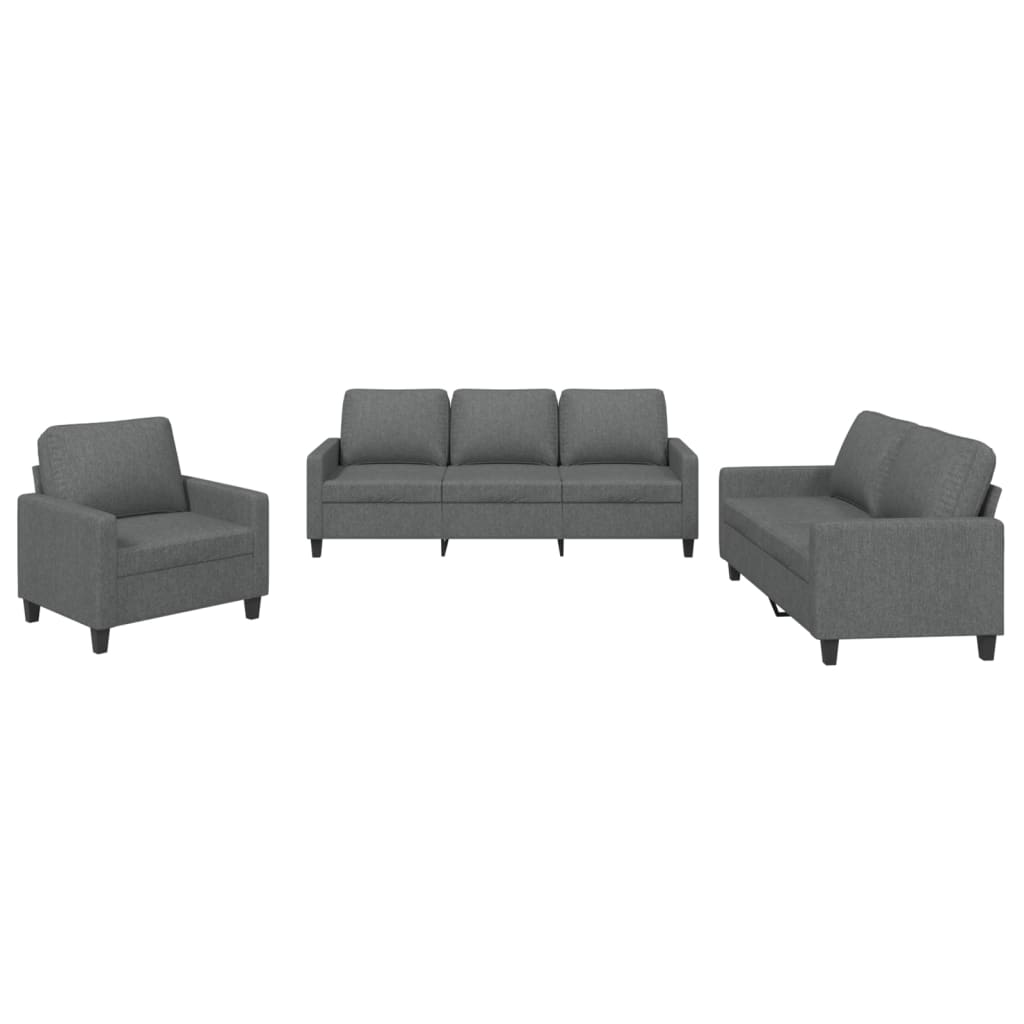 Sofa Set Dark Grey 100% polyester Sofa Set Rectangular Modern