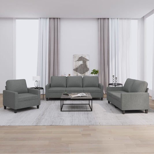 Sofa Set Dark Grey 100% polyester Sofa Set Rectangular Modern