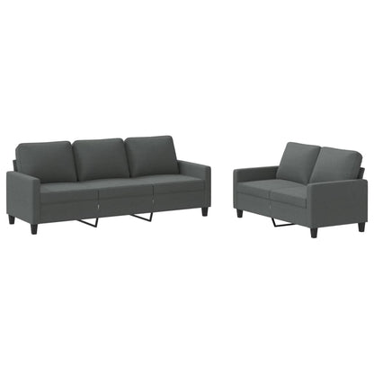 Sofa Set Dark grey Fabric (100% polyester), Metal, Textilene, Plywood
