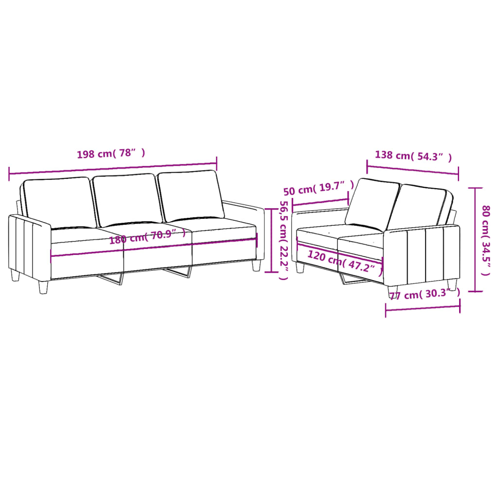 Sofa Set Dark grey Fabric (100% polyester), Metal, Textilene, Plywood