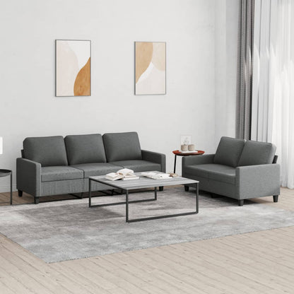 Sofa Set Dark grey Fabric (100% polyester), Metal, Textilene, Plywood