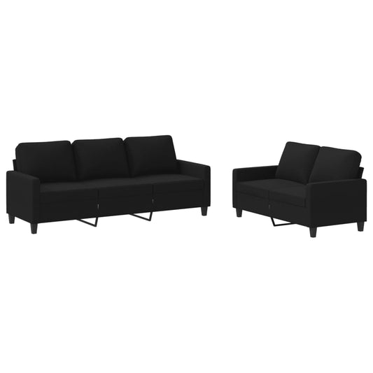 Sofa Set Black Polyester, Metal, Textilene, Plywood