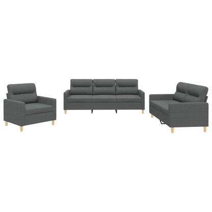 Sofa Set Dark grey Fabric (100% polyester), metal, textilene, plywood