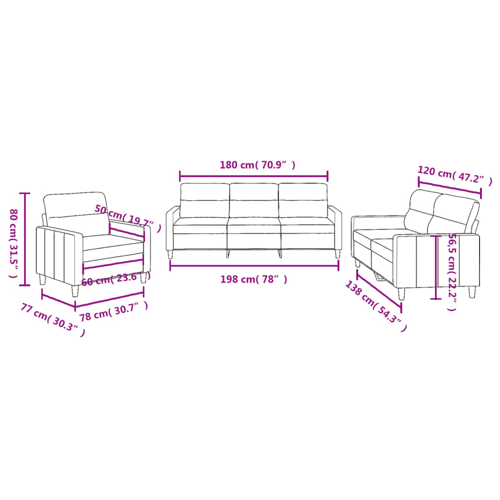 Sofa Set Dark grey Fabric (100% polyester), metal, textilene, plywood