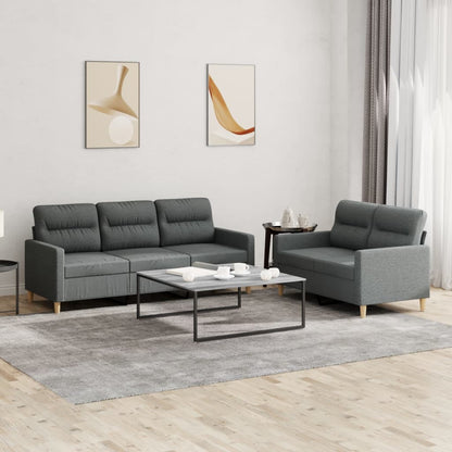 Sofa Set Dark grey Fabric (100% polyester), metal, textilene, plywood