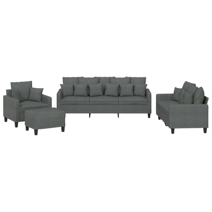 Sofa Set Dark grey Fabric (100% polyester)
