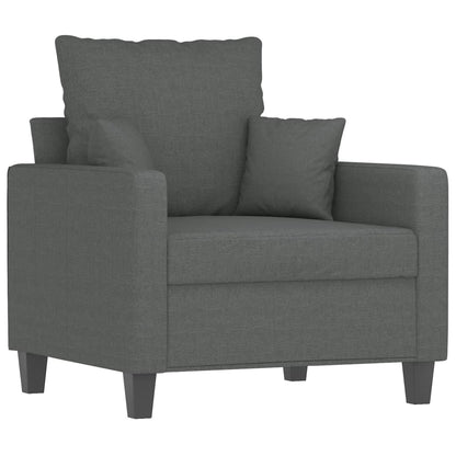 Sofa Set Dark grey Fabric (100% polyester)