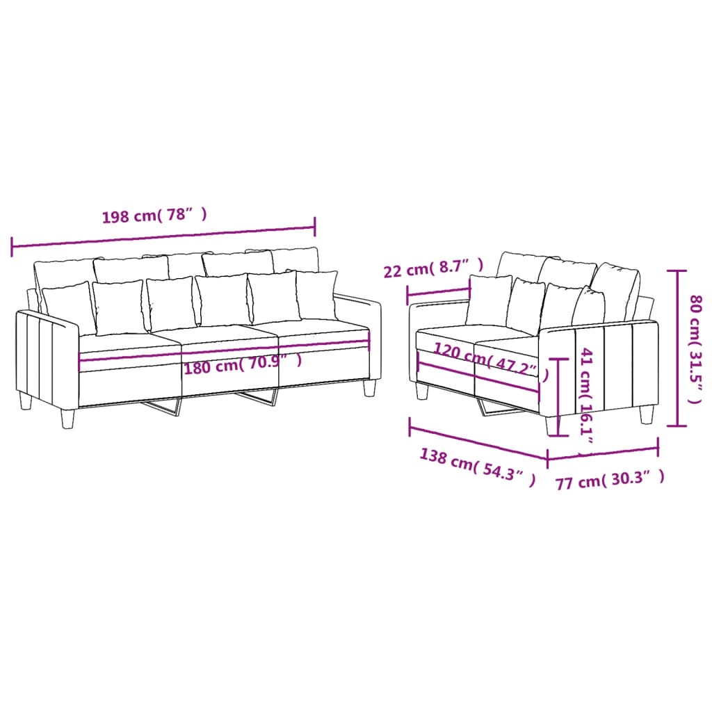 Sofa Set Dark Gray Polyester Large Sofa Set Rectangular