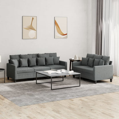 Sofa Set Dark Gray Polyester Large Sofa Set Rectangular