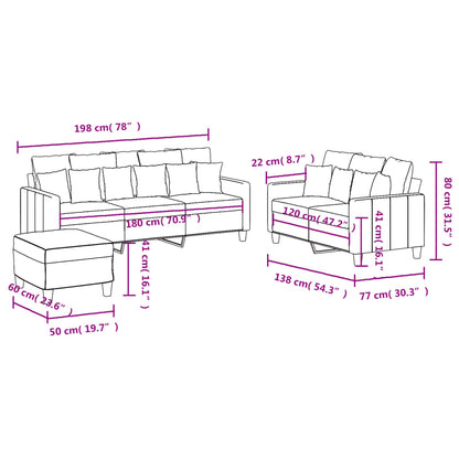 Sofa Set Dark Grey Fabric (100% polyester), metal, textilene, plywood