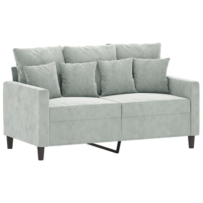 Sofa Set Light Grey Velvet (100% polyester), metal, plywood Medium