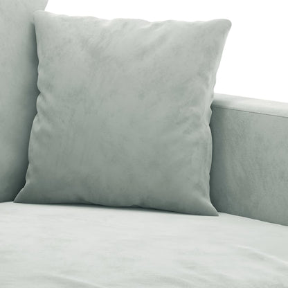 Sofa Set Light Grey Velvet (100% polyester), metal, plywood Medium