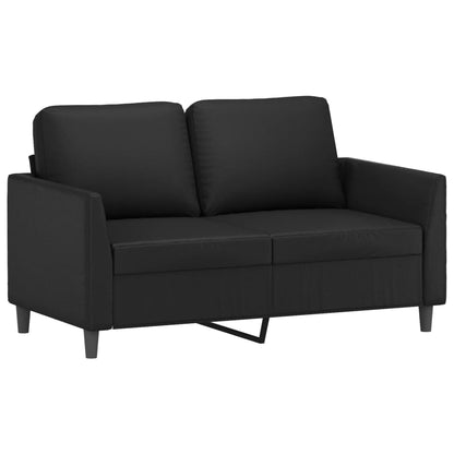 Sofa Set Black Faux leather 2-Seater Durable Sofa Set