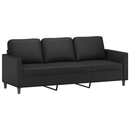 Sofa Set Black Faux leather 2-Seater Durable Sofa Set