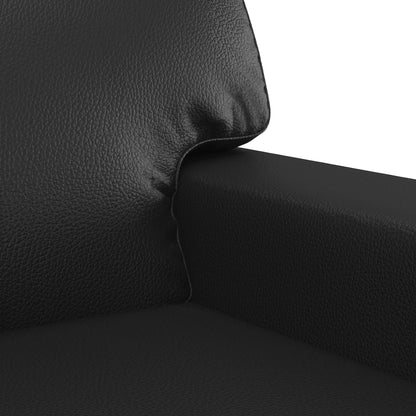 Sofa Set Black Faux leather 2-seater Sofa Set Rectangular