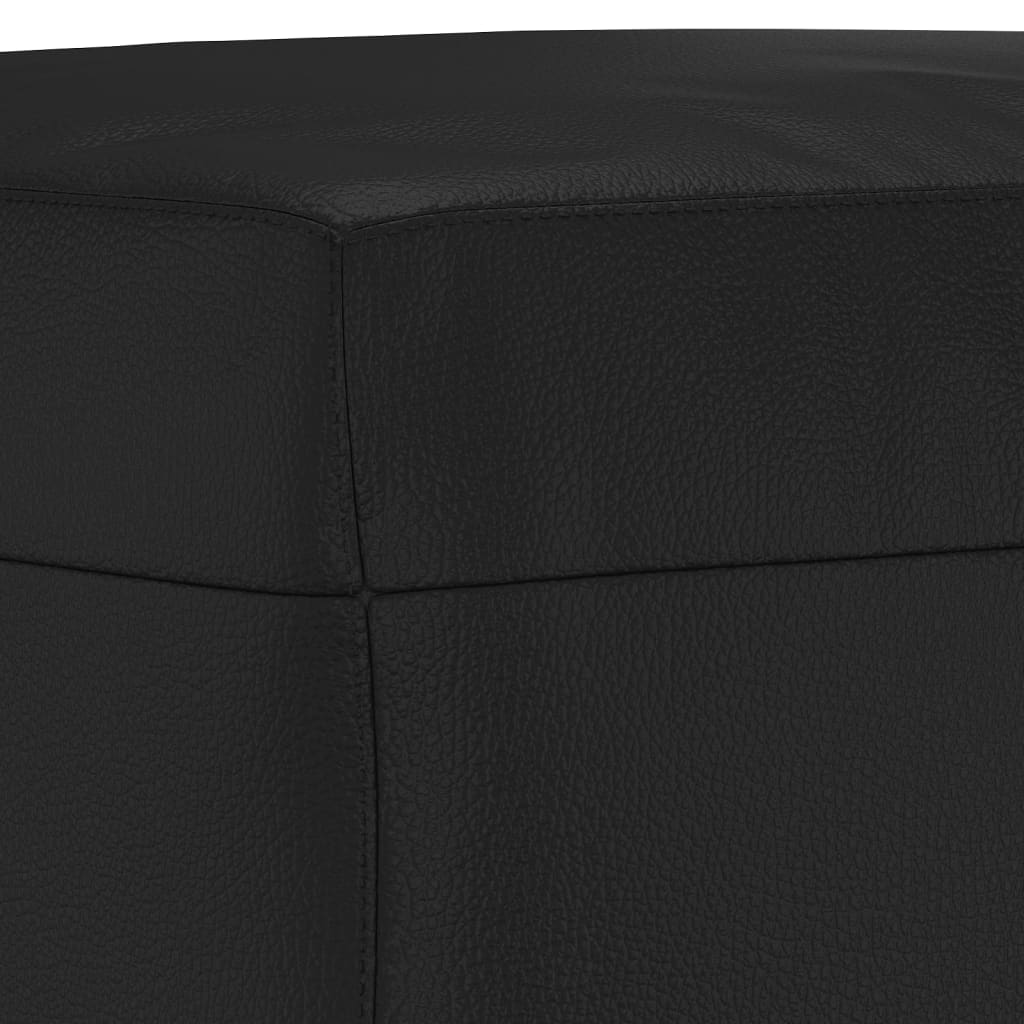 Sofa Set Black Faux leather 2-seater Sofa Set Rectangular