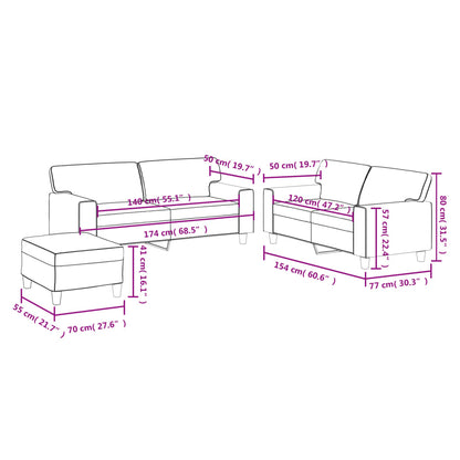 Sofa Set Black Faux leather 2-seater Sofa Set Rectangular