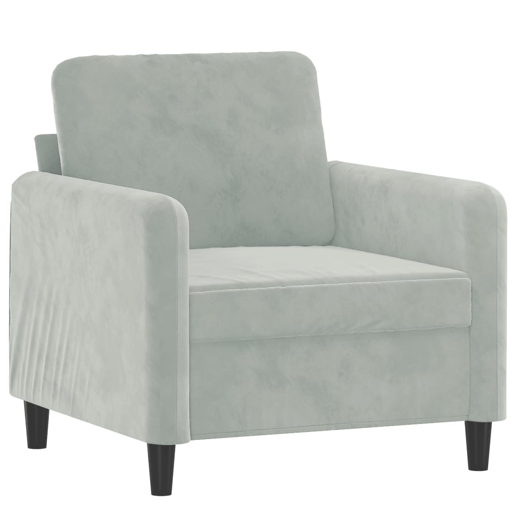 Sofa Set Light Grey Velvet