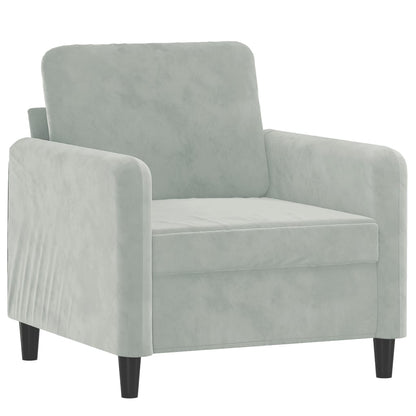 Sofa Set Light Grey Velvet