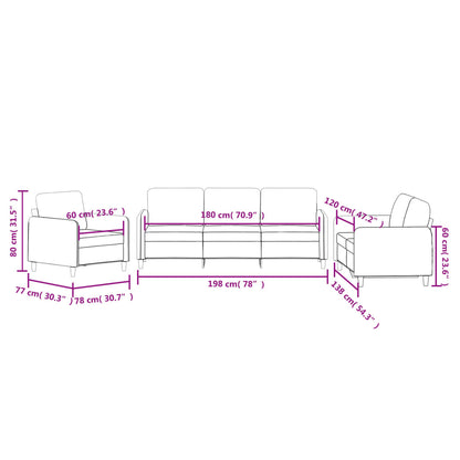 Sofa Set Light Grey Velvet