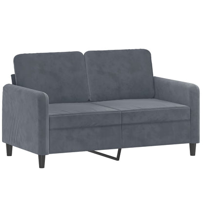 Sofa Set Dark Grey Velvet (100% polyester), metal, textilene, plywood