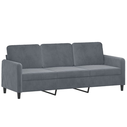 Sofa Set Dark Grey Velvet (100% polyester), metal, textilene, plywood