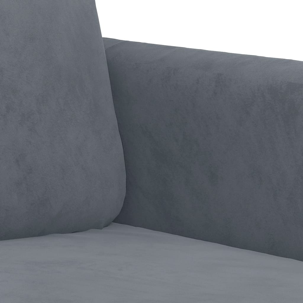 Sofa Set Dark Grey Velvet (100% polyester), metal, textilene, plywood