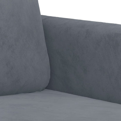 Sofa Set Dark Grey Velvet (100% polyester), metal, textilene, plywood