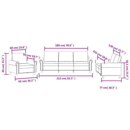 Sofa Set Black Velvet, Metal, Textilene, Plywood Modern Sofa Set