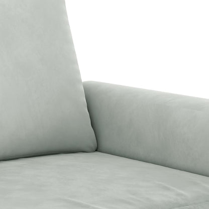 Sofa Set Light Grey Velvet, Metal, Plywood, PP Cotton 2-Seater