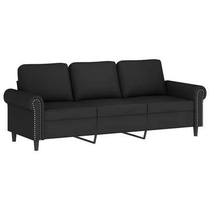 Sofa Set Black Velvet (100% polyester), metal, textilene, plywood