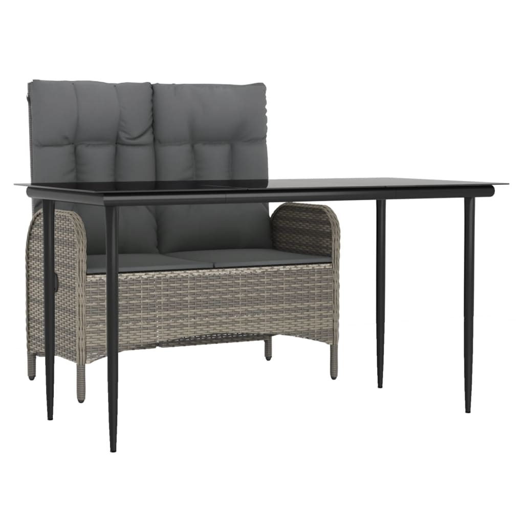 Garden Dining Set Grey, Black