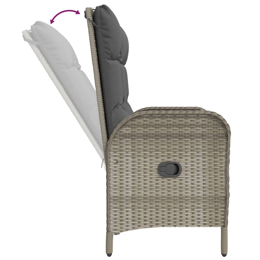 Garden Dining Set Grey, Black