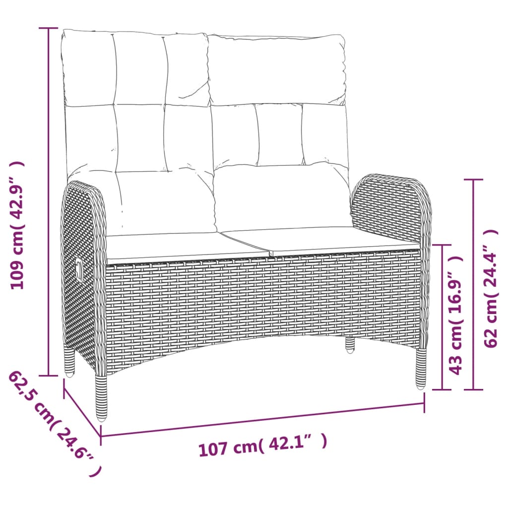 Garden Dining Set Grey, Black
