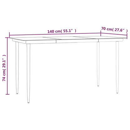 Garden Dining Set Grey, Black