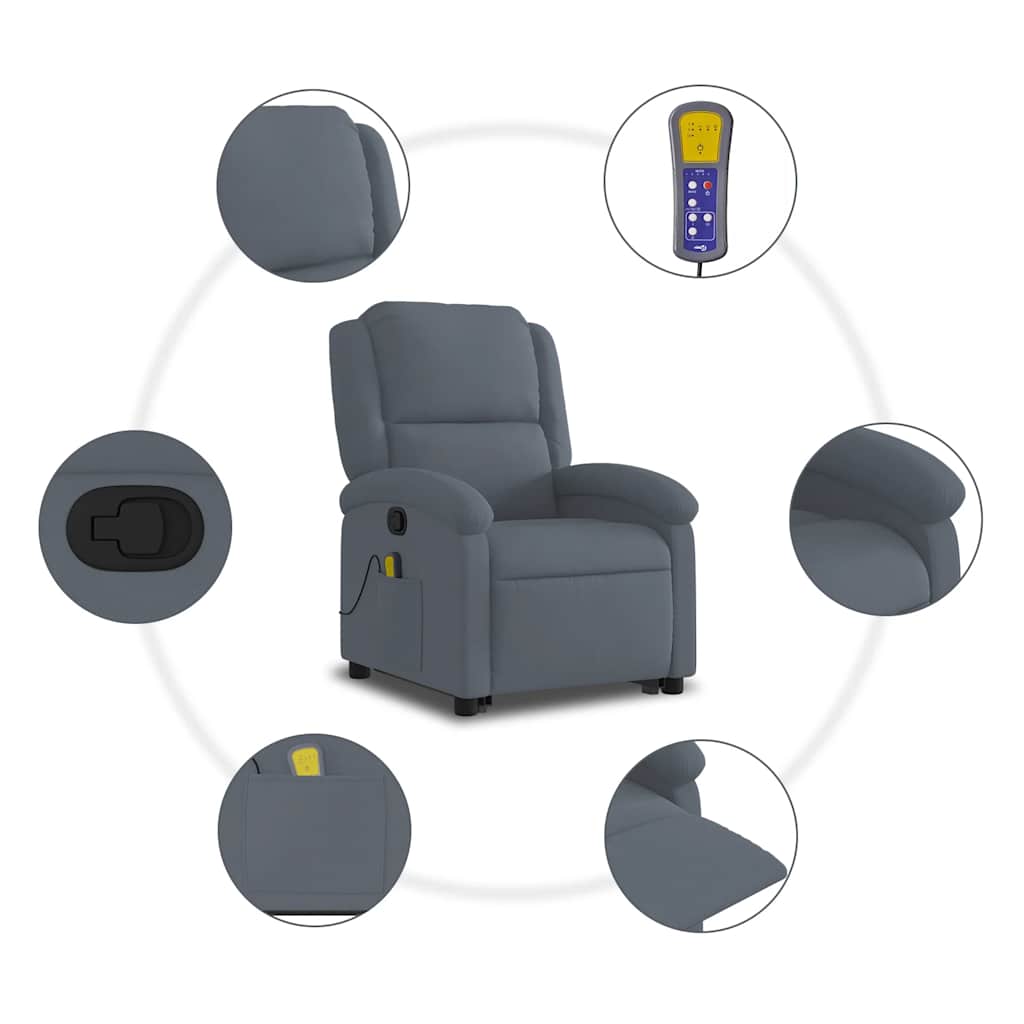 Stand Up Massage Recliner Chair Dark grey