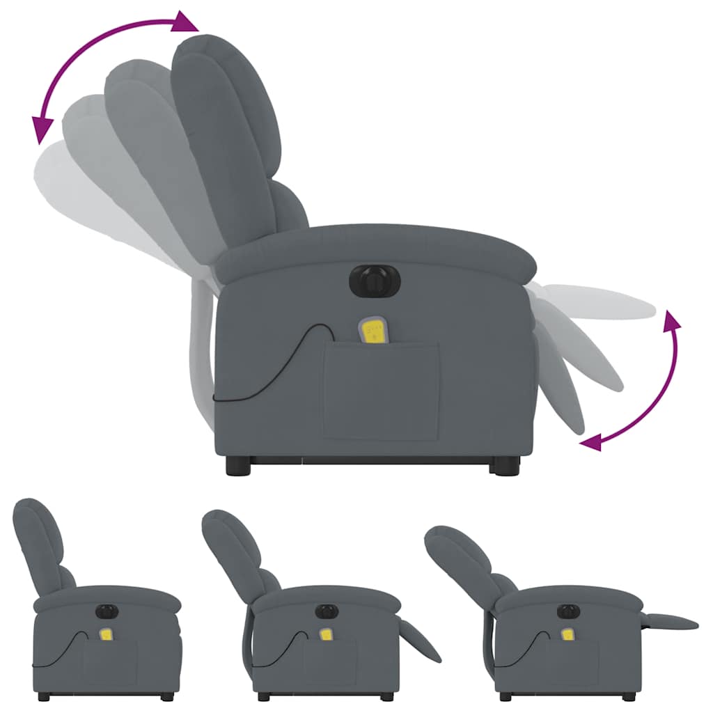 Electric Stand Up Massage Recliner Chair Dark Gray