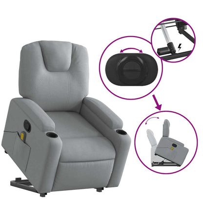 Stand Up Massage Recliner Chair Light Gray