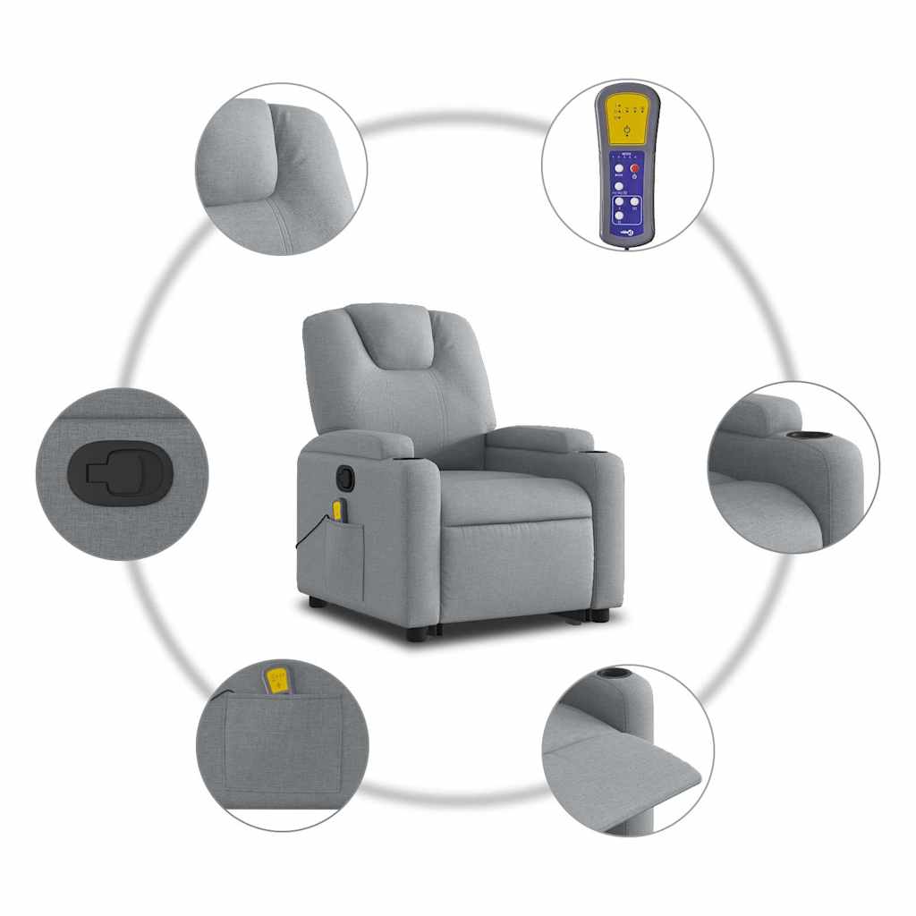 Stand Up Massage Recliner Chair Light Gray